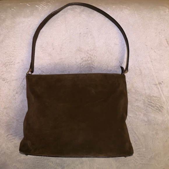Kate Spade Handbags - Kate Spade Chocolate Brown Suede Hand Bag
